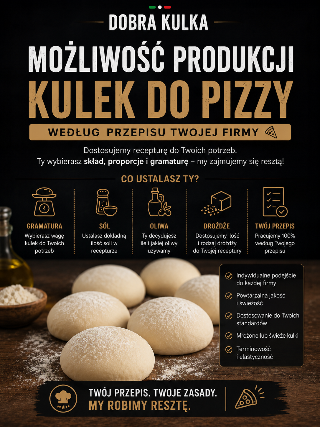 Kulki do pizzy dla gastro